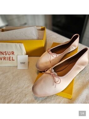 MANSUR GAVRIEL Pink Satin Ballet Flats